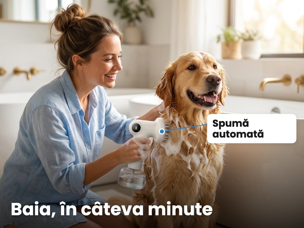 Baia câinelui în câteva minute, cu spumă automată